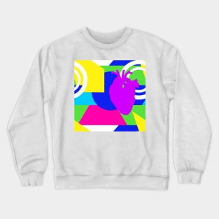 80s neon color block heart Crewneck Sweatshirt